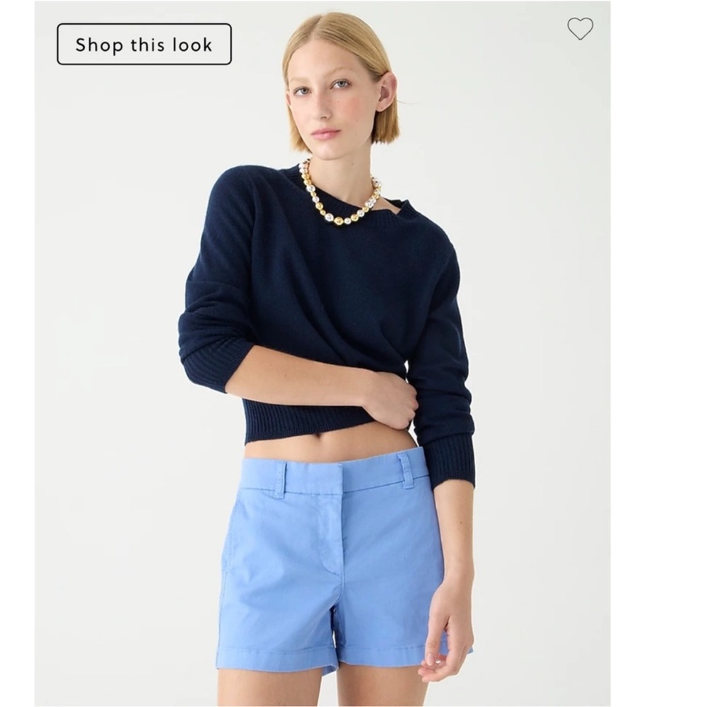 J CREW 4" Inseam Cotton Stretch Chino Shorts. Women’s‎ Size 6. Periwinkle.